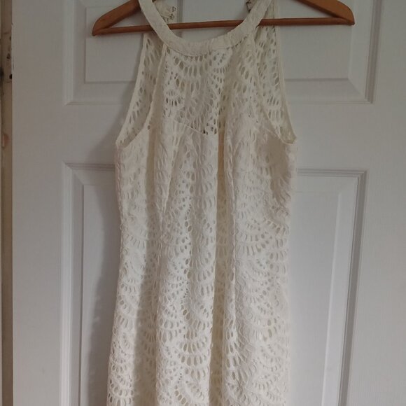 Lilly Pulitzer Dress Off White Midi Lace Size 6 - Picture 2 of 11